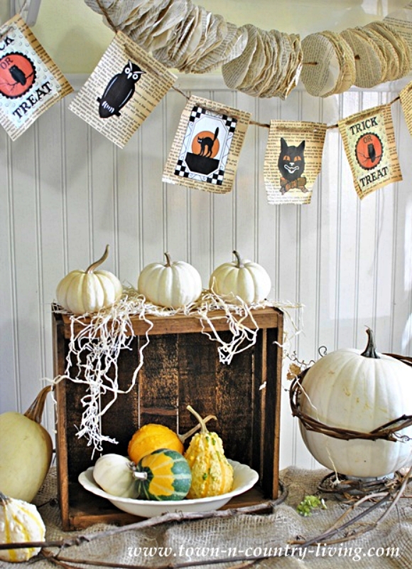 Halloween Banner and Gourds