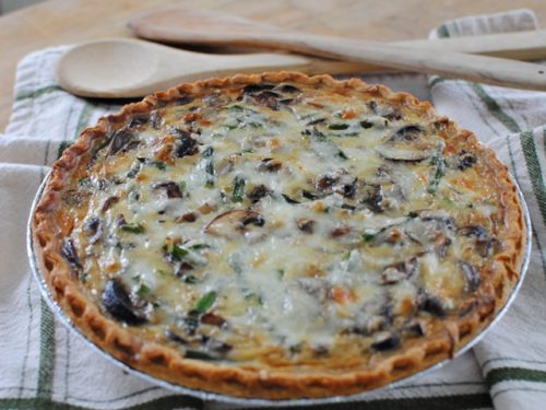 Mushroom Asparagus Fontina Quiche Recipe Town Country Living