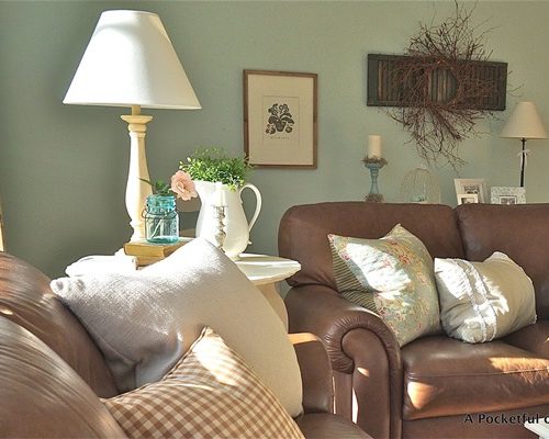Sun filled cottage style living room at Pocketful of Blue