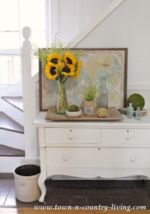 Late Summer Vignette with Sunflowers - Town & Country Living