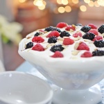 Mixed Berry Christmas Trifle. A light and easy dessert for the holidays!