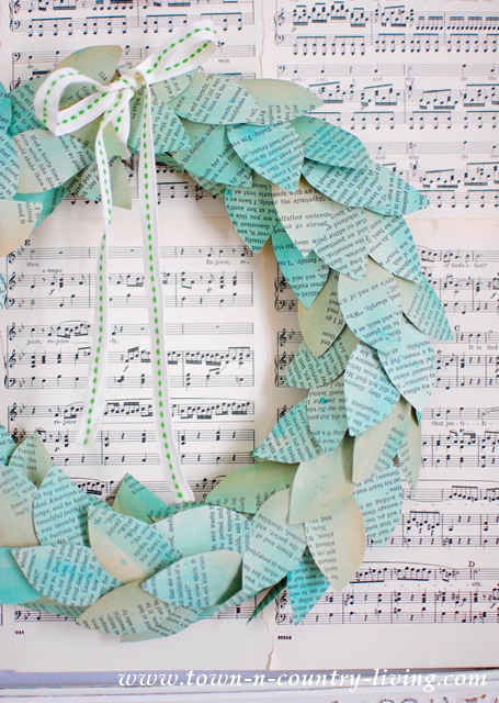 How to Make a Color Washed Book Page Wreath