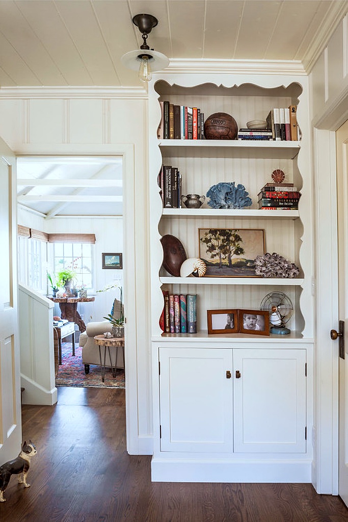 built-in cupboard in beach cottage