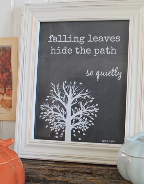 Free Fall Printable of Falling Leaves Quote