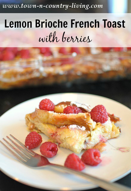 Lemon Brioche French Toast Casserole with Berries