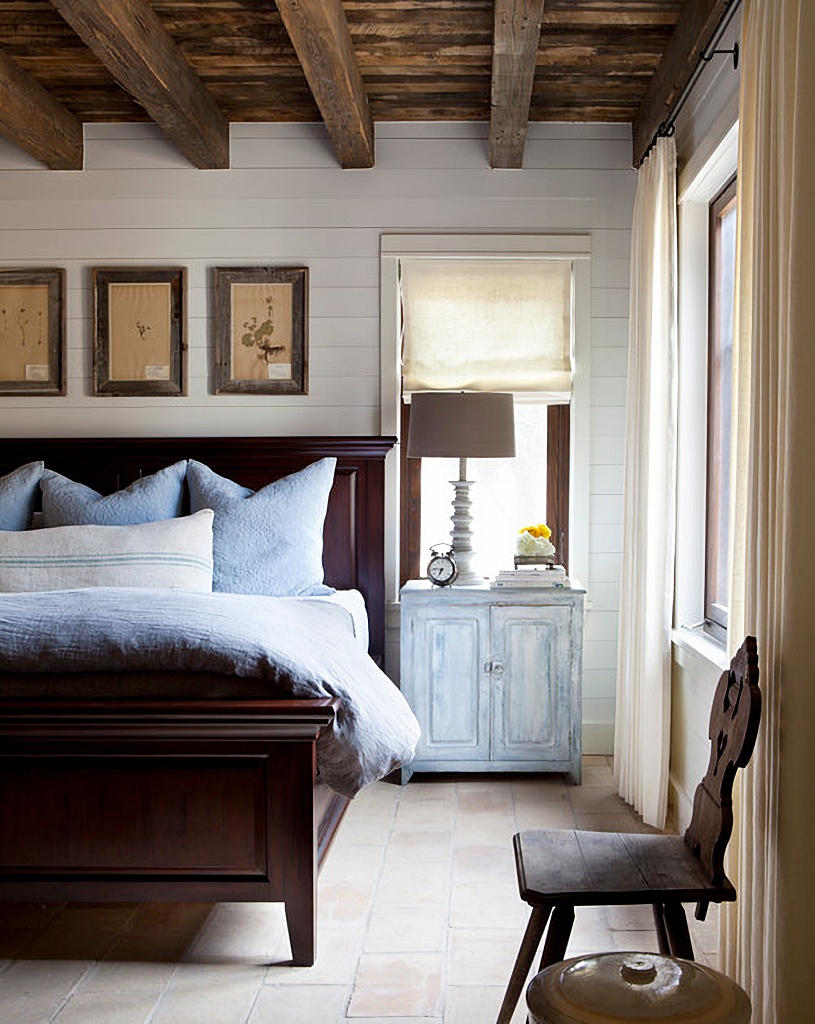 rustic Texas stone ranch bedroom