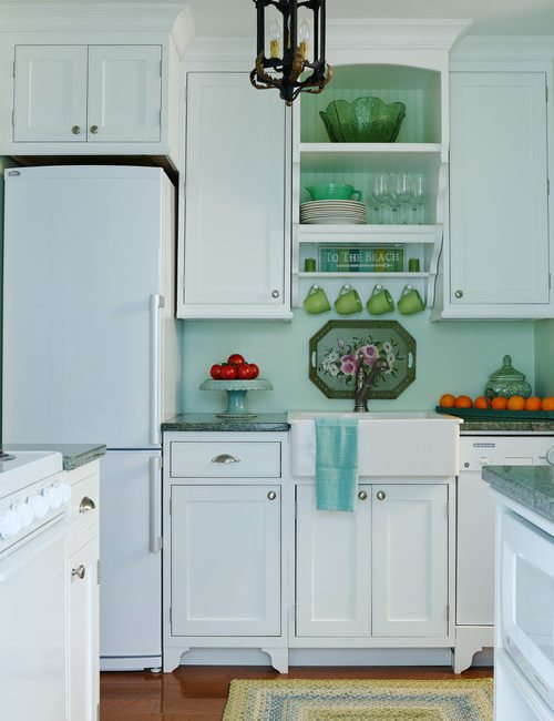 White Kitchen in a Small Lake Cottage.