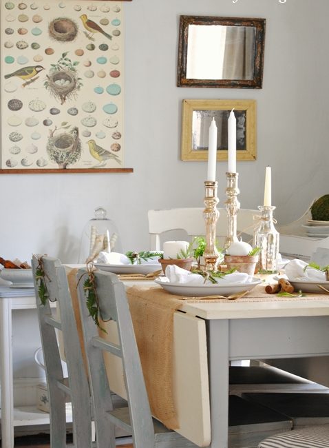 Spring Decorating in a Farmhouse Dining Room