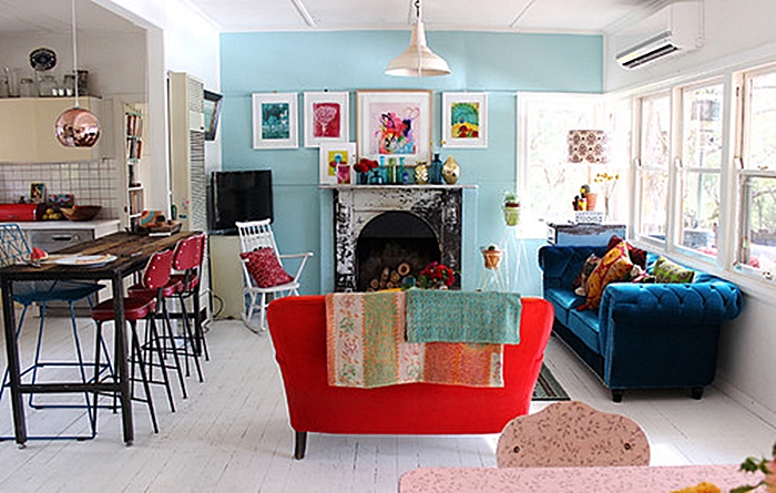 Colorful Boho Chic Living Room