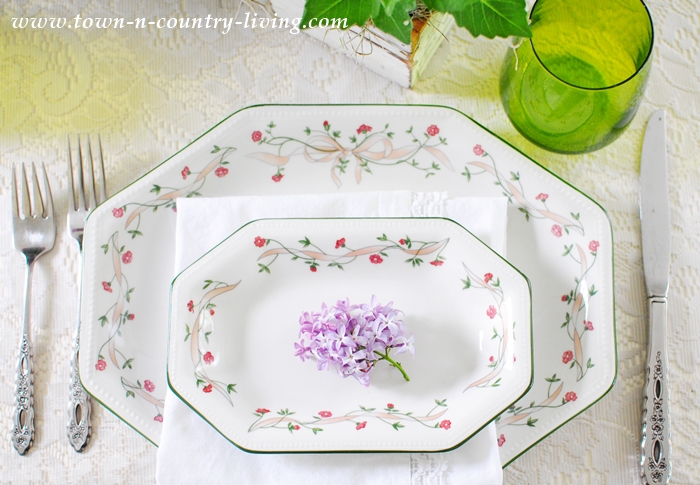 Pink and Green Table Setting