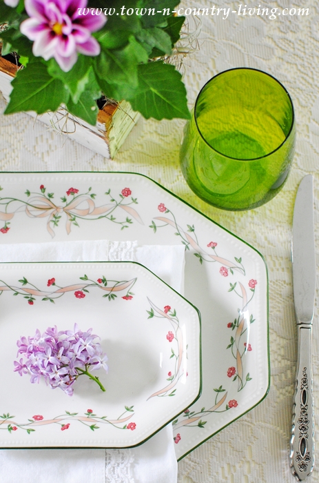 Pink and Green Table Setting