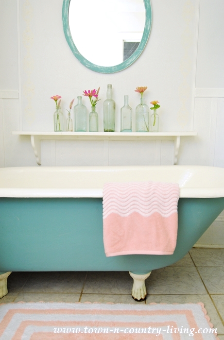 Pink in a Summer Farmhouse Bathroom