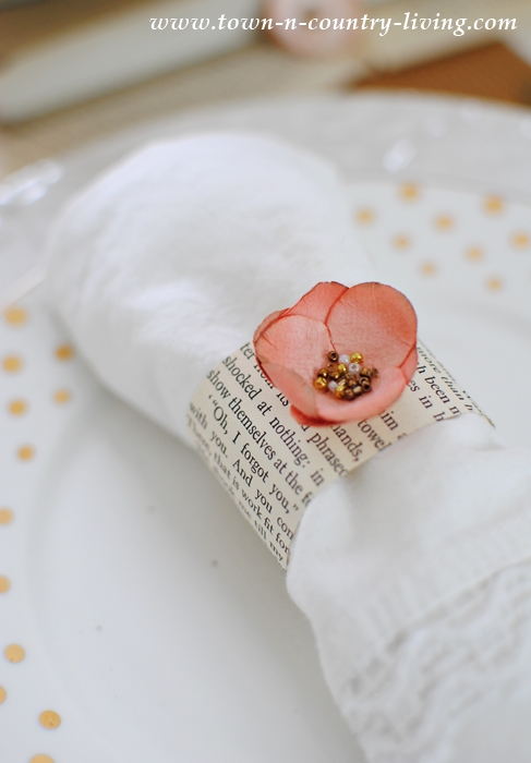Book Page Napkin Rings