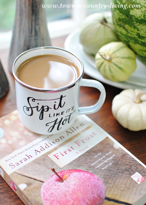 Enamelware Mug o' Coffee and New Book for Fall Reading