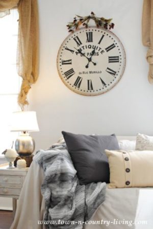 French Wall Clock in a Farmhouse Family Room