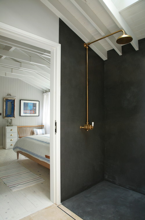 Mid-Century Bathroom in a Modern Cabin in Ireland