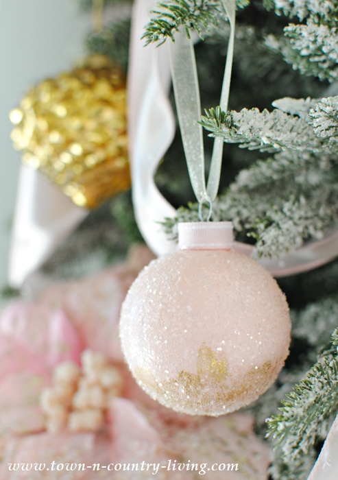 DIY Pink Champagne Christmas Ornaments