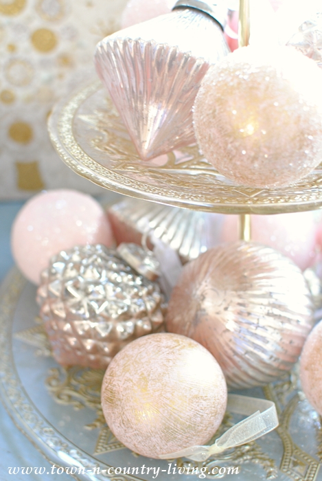 DIY Pink Champagne Christmas Ornaments
