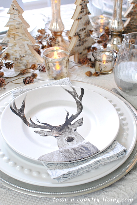 Deer Table Setting for Christmas Entertaining