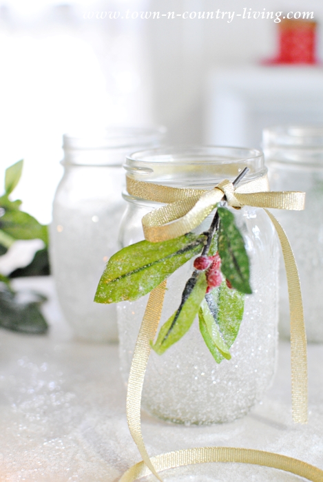 Frosted Mason Jar Votives. Quick and Easy to Make.
