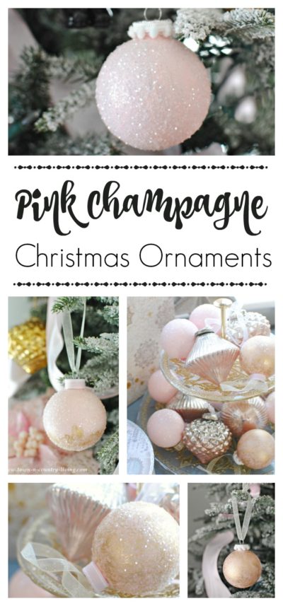 Pink Champagne Christmas Ornaments. See How to Make Your Own Today!