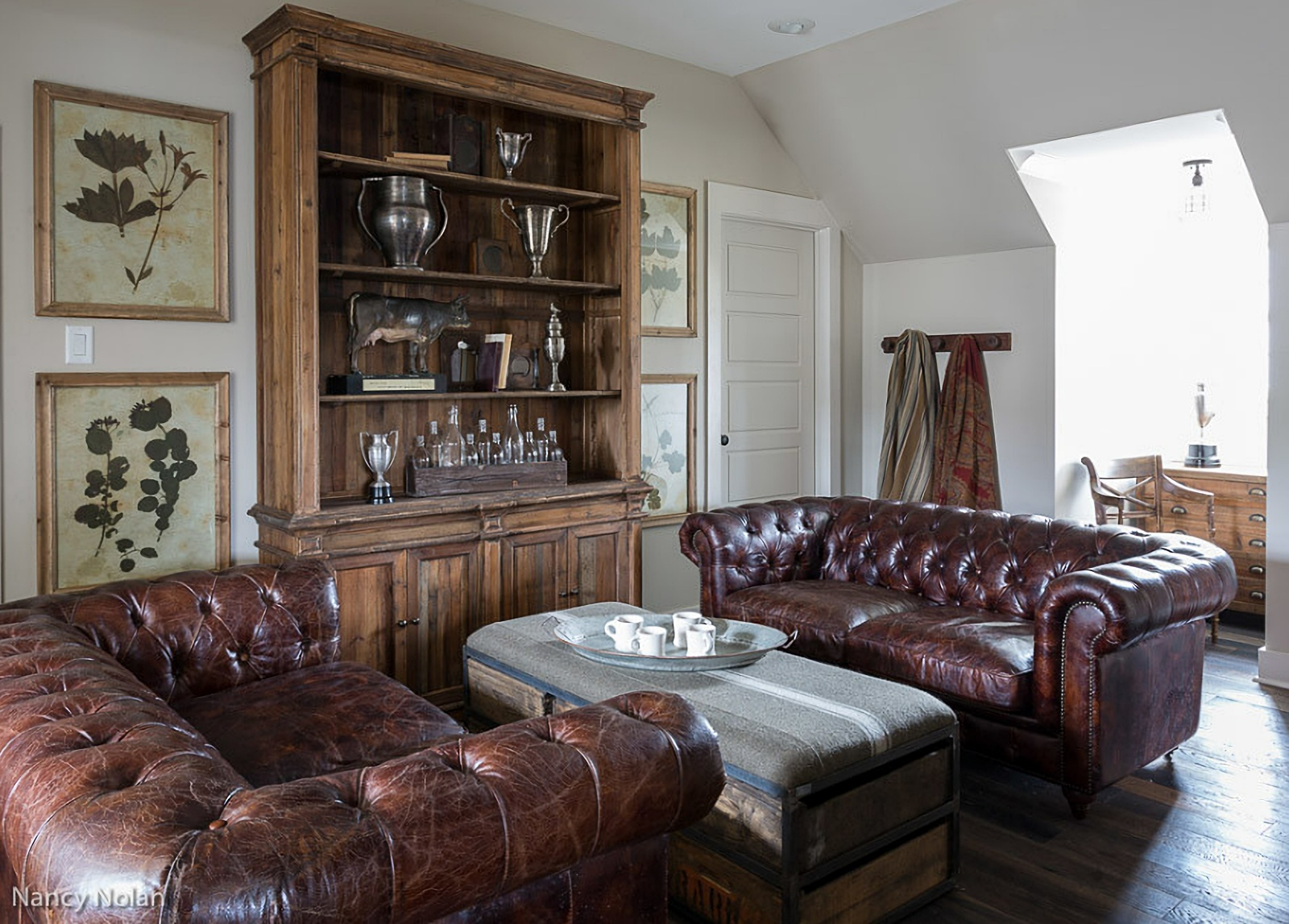 chesterfield sofas in family room