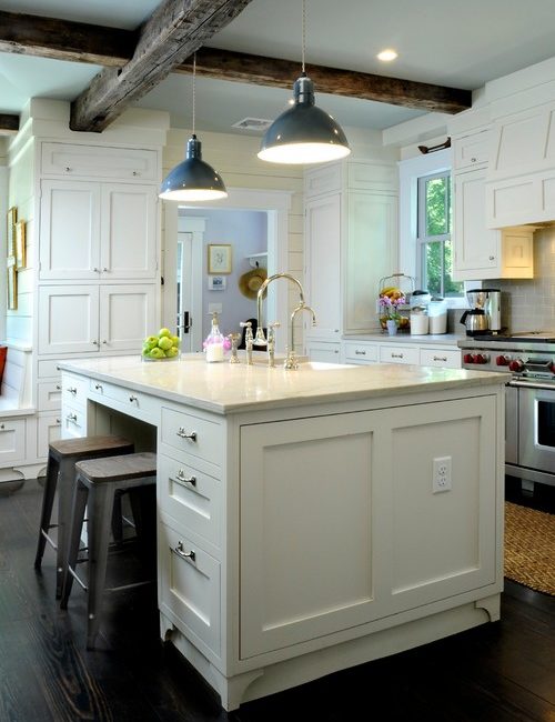 Farmhouse Kitchen with White Cabinets