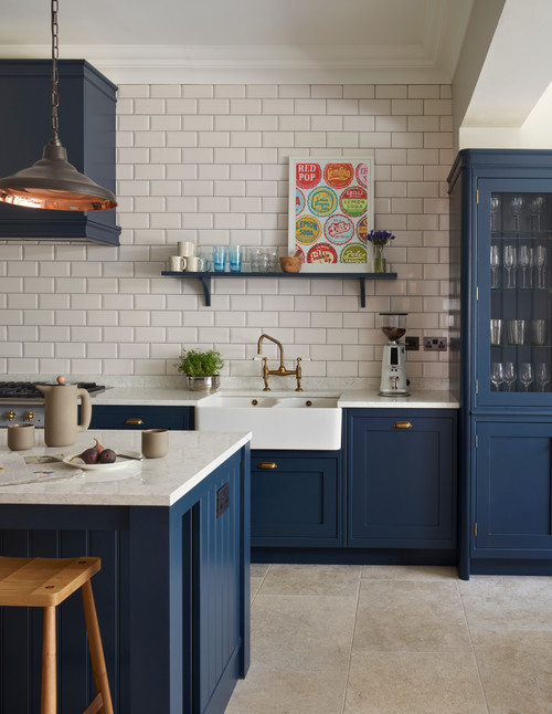 Navy and White Sophisticated Kitchen