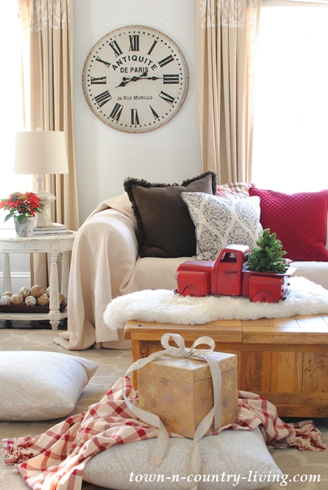 Red and Brown Christmas Family Room