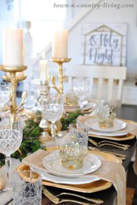 Gold and Crystal Holiday Table Setting - Town & Country Living