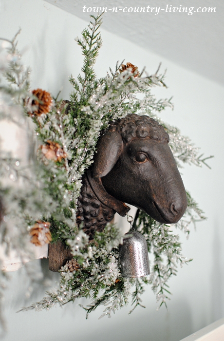 Lamb Head with Christmas Wreath