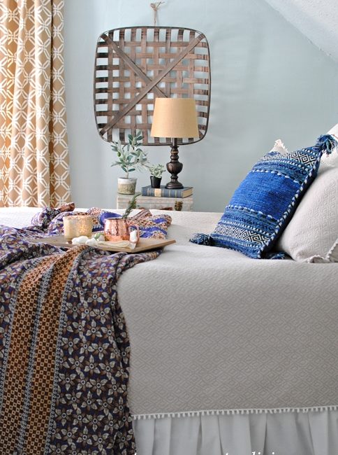 Cozy Farmhouse Bedroom with Kantha Blanket