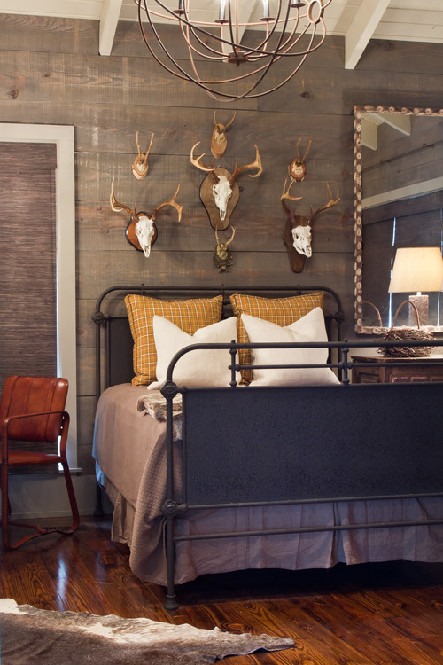 Rustic Bedroom in Brown and Gray