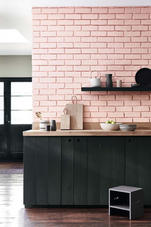 Pink and Gray Kitchen