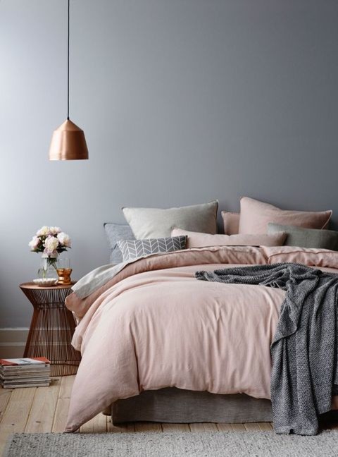 Pink and Gray Bedroom