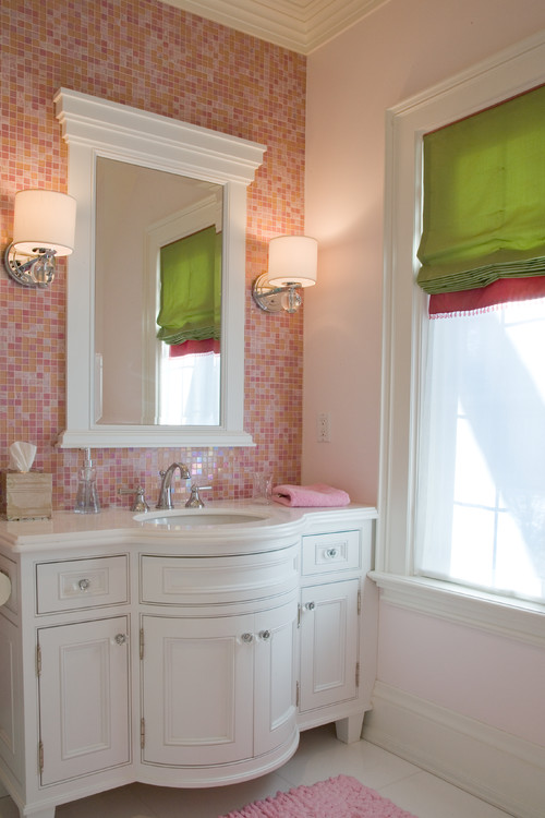 Pink and White Bathroom