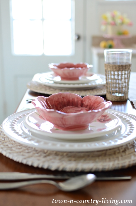 Spring Kitchen Table Setting