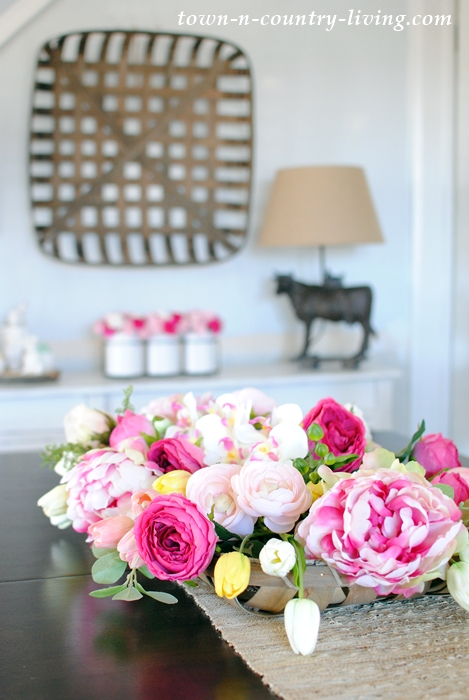 Pink Faux Flowers for My Farmhouse Dining Room