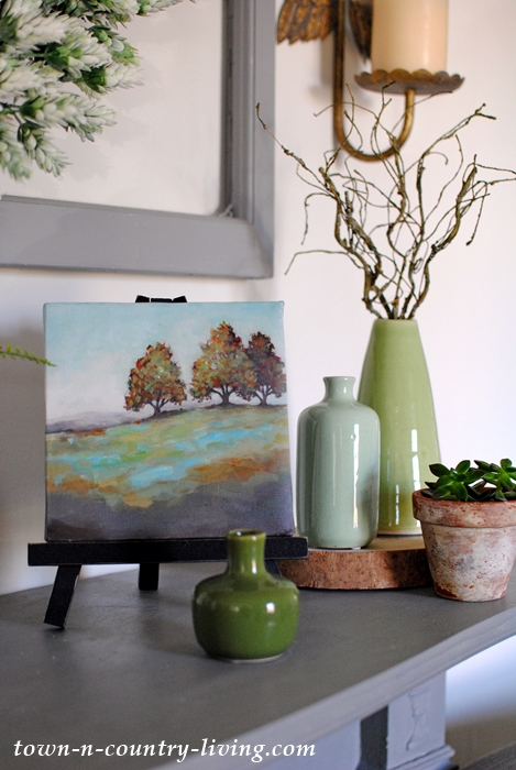 Blue and Green Spring Mantel