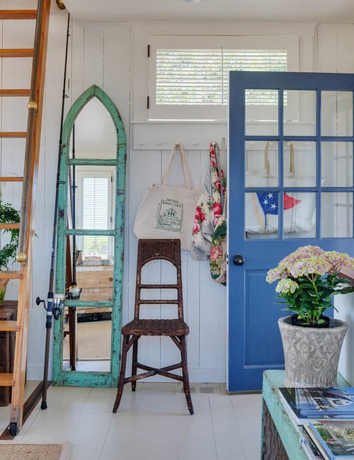 Beach House Entryway with Blue Door