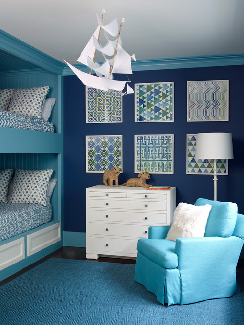 Kids Blue Bedroom with Bunk Beds