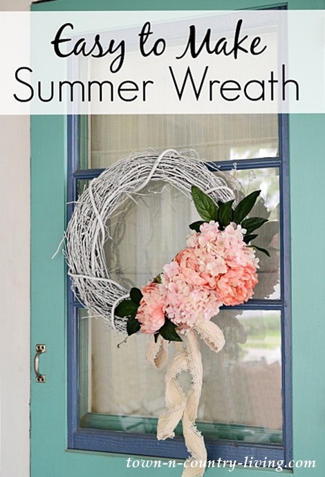Easy DIY Summer Floral Wreath with Hydrangeas and Peonies