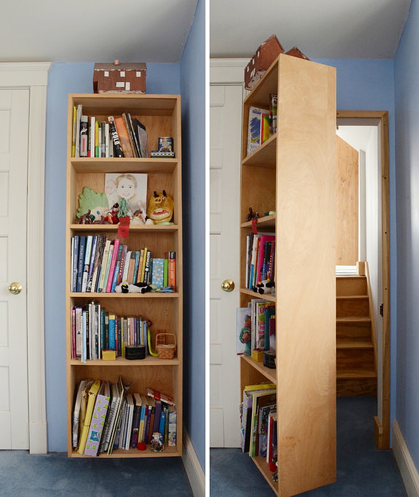 secret bookcase doorway