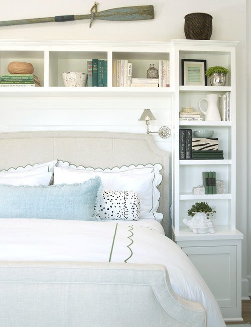 Summer Fresh Bedroom in White and Green Coastal Style