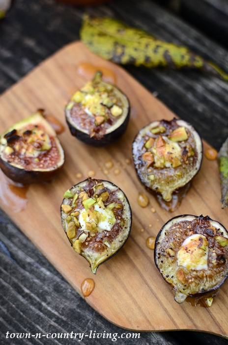 Roasted Figs with Goat Cheese, Honey, and Pistachios