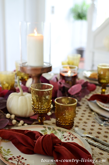 Thanksgiving Table Setting in Warm Colors