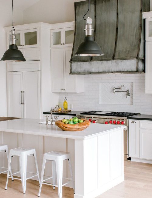 Fixer Upper Style White Kitchen with Island