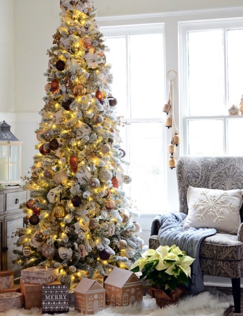 Christmas Home Tour - Bronze and Neutral Christmas Tree