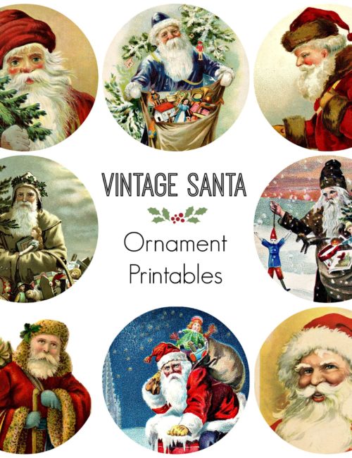 Vintage Santa Ornament Printables