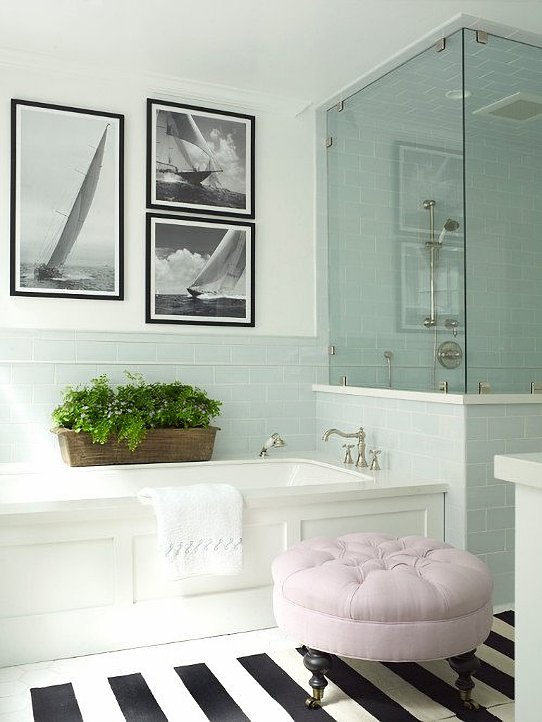 coastal transitional bathroom